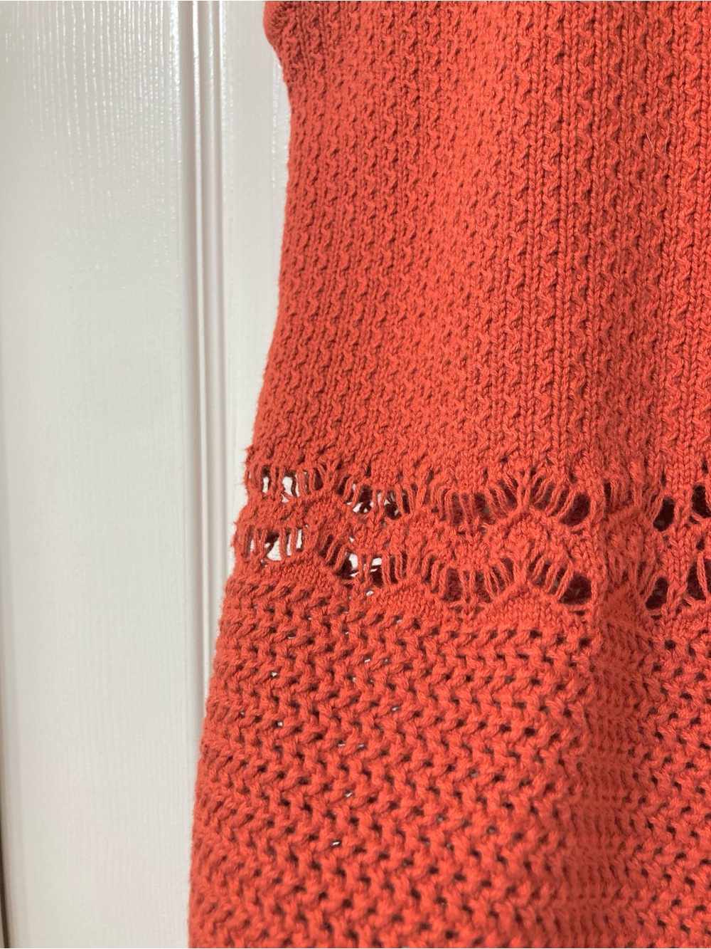 Old Navy Orange Crochet Knit Sleeveless Crafted Tank Top XXL Boho Earth Tone - Picture 3 of 6